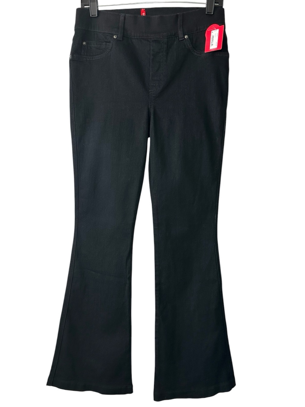 SPANX Women’s Clean Black Pull-On Flare Shapewear Jeans- Medium Petite